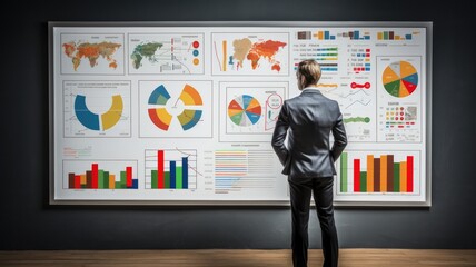 Leinwandbilder - Visualize a person evaluating strengths and weaknesses relative to competitors in competitive analysis
