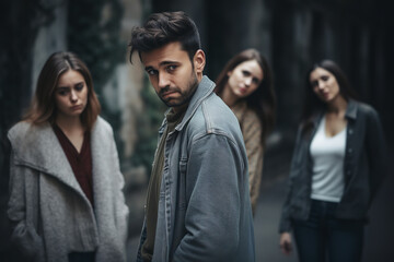 Poster - A group of friends attentively listening to one of their friends share an experience of being harassed