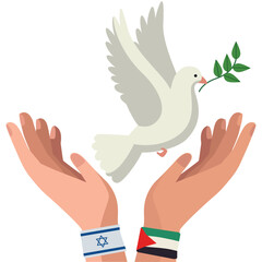 Sticker - israel and palestine protecting of peace dove