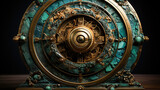 Fototapeta Konie - antique jade and brass clockworks