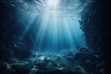 Fototapeta Do akwarium - Sun Shining Through Water in Cave