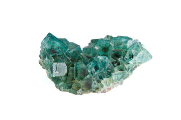 Wall Mural - fluorite mineral stone macro on white background