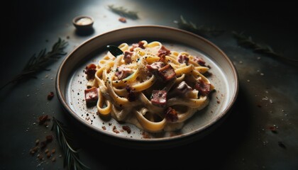 Wall Mural -  Rustic Pasta Carbonara