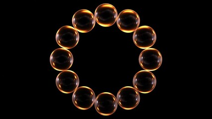 Poster - Frame of spheres glowing geometric shape animation.