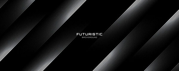 3D techno abstract background overlap layer on dark space with glowing white lines shape decoration. Modern graphic design element future style concept for banner, flyer, card, or brochure cover