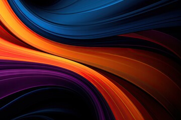 Poster - Abstract rays of light. Techno futuristic design. Dynamic light patterns. Modern concept in black and blue. Neon waves of color. Art in bright red and purple