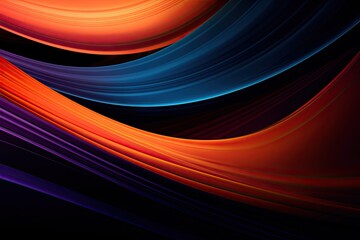 Poster - Abstract rays of light. Techno futuristic design. Dynamic light patterns. Modern concept in black and blue. Neon waves of color. Art in bright red and purple