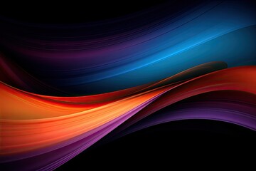 Poster - Abstract rays of light. Techno futuristic design. Dynamic light patterns. Modern concept in black and blue. Neon waves of color. Art in bright red and purple