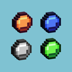 Fototapete - Isometric Pixel art 3d of coin for items asset. Coin on pixelated style.8bits perfect for game asset or design asset element for your game design asset.