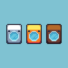 Poster - Pixel art sets of washing machine with variation color item asset. Simple bits of Washing machine on pixelated style. 8bits perfect for game asset or design asset element for your game design asset.
