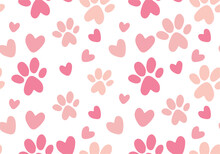 Paw Prints Background Pink