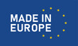 Made in Europe icon on white background. EU flag. Vector illustration