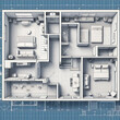 Progetto architettonico n 3D di un appartamento con i mobili