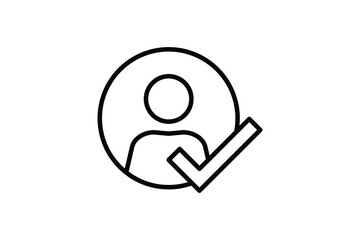 Poster - Approval identity Icon. Icon related to Identity. Suitable for web site design, app, UI, user interfaces. Line icon style. Simple vector design editable