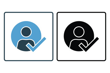 Poster - Approval identity Icon. Icon related to Identity. Suitable for web site design, app, UI, user interfaces. Solid icon style. Simple vector design editable