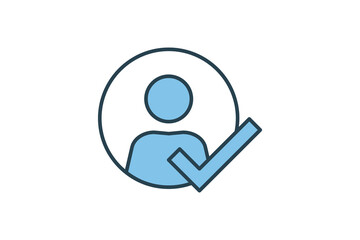 Poster - Approval identity Icon. Icon related to Identity. Suitable for web site design, app, UI, user interfaces. Flat line icon style. Simple vector design editable