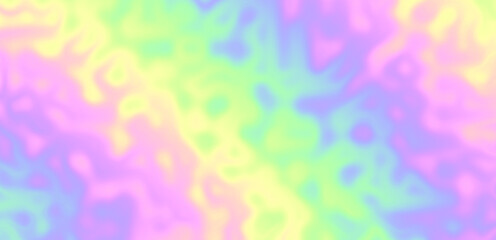 Poster - pastel rainbow holographic blurred heatmap waves Y2K