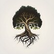 simple vector tree logo that looks similar to the timberland logo design with roots underneath the tree and the trunk looks like the number 1 detailed unique design 