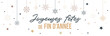 Joyeuses fêtes de fin d'année - Flocons de neige et vœux - Bannière vectorielle éditable pour les fêtes de Noël ou le jour de l'an - Vacances d'hiver - Fond blanc, typographie et flocons de neige 