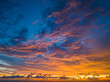 .aerial view amazing colorful cloud in Dramatic Sunset..dramatic sky with colorful orange cloudscape.amazing sky at sunset Gradient color colorful sky in bright sunset background.
