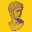 Caesar Emperor Nero Roman Empire Bust Halftone Sculpture Ancient History Rome