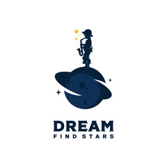 Wall Mural - reaching stars logo design template dream star logo