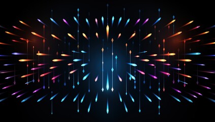 Wall Mural - Abstract neon light arrows background