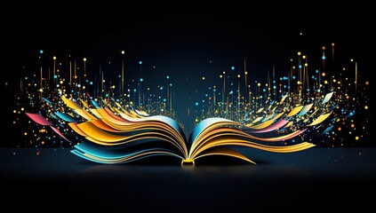 Poster - Abstract neon light arrows background