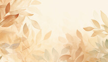 A Beige, Leafy Watercolor Background, Adding A Touch Of Artistic Elegance.