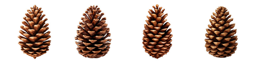 Wall Mural - Pine Cone clipart collection, vector, icons isolated on transparent background