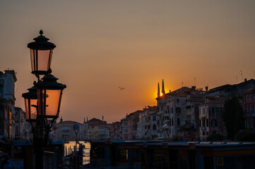  Sunset over the canals of Venice