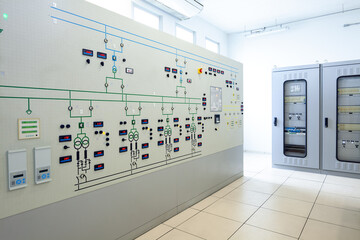 Perspective of an electrical switchgear room