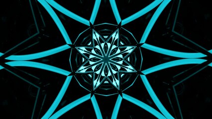 Poster - Abstract spreading fractal mandala background of neon light. Design. Beautiful symmetric pattern.