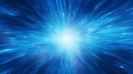 Poster - abstract blue background. fractal explosion star with gloss and lines.