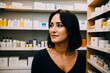 © mikhailberkut - Portrait of the excited middle aged beauty female business owner standing in in a minimalist beauty clinic with skincare on the shelves