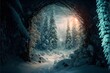 snowy enchanted woods north pole magical mysterious bright and colorful realistic 4k 