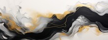 Gold Abstract Black Marble Background Art Paint Pattern Ink Texture Watercolor White Fluid Wall. Abstract Liquid Gold Design Luxury Wallpaper Nature Black Brush Oil Modern Paper Splash Painting Water.
