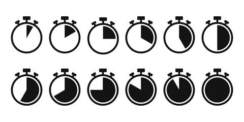 Wall Mural - stopwatch icons set. clock and timer icons set. timer symbols