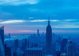Fototapeta  - View of New York Manhattan during sunset hours