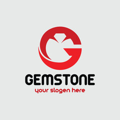 gemstone gift shop logo design vector