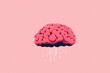© ADDICTIVE STOCK - Creative generative AI illustration of brain with liquid dropping against pink background