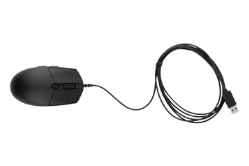 Poster - Computer mouse on a white background. Wired computer mouse close-up isolated on a white background.