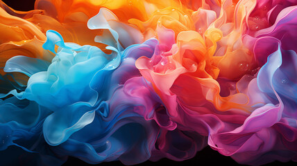 Wall Mural - Trendy colorful wavy backdrop. Abstract flowing liquid background.