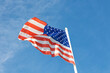 drapeau américain sur le site du Débarquement américain de 1944 d'Utah Beach