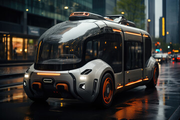 Poster - a cutting-edge electric vehicle with autonomous driving capabilities, reshaping the future of transp