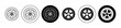 Car wheel vector icon set. Tyre rim icon for ui designs.
