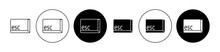 Esc vector icon set. Keyboard escape button icon for ui designs.