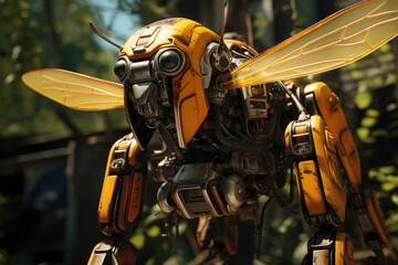 Poster - a humming transformer stationed on a utility pole, stepping down high-voltage electricity for safe u