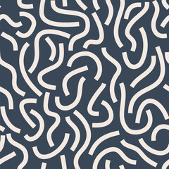 Poster - White curved lines isolated on white background. Bold Squiggles.