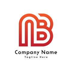 Wall Mural - NB letter creative logo design icon